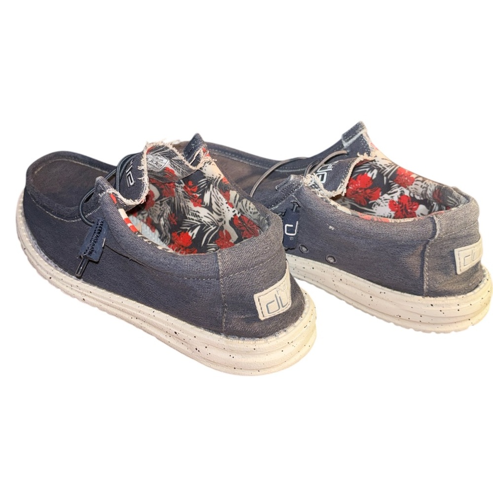 Hey Dude Wally Stretch Canvas Loafers Floral Lined Comfort Casual M8/ EU 41 - Picture 5 of 7